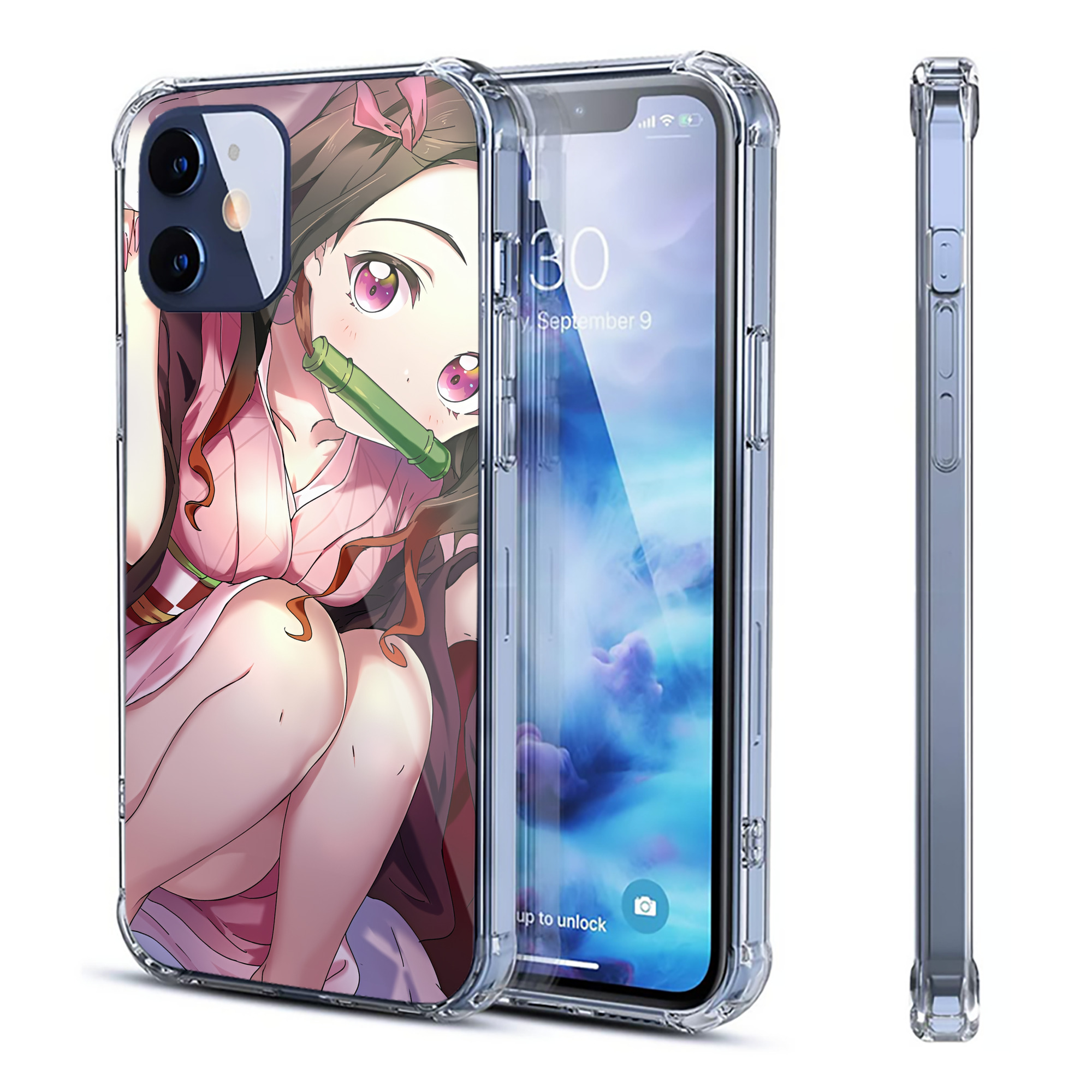 （画像用） 鬼滅の刃（きめつのやいば）竈門 禰󠄀豆子／かまど ねずこ Kamado Nezuko 【iPhone 12シリーズ対応】透明スマホケース（クリアソフトケース）